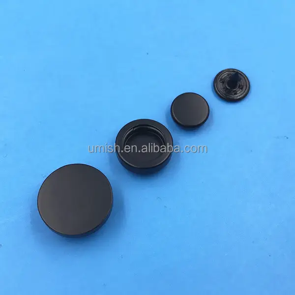 14mm 17mm Flat Top High Quality Matt Black European Style Snap Button