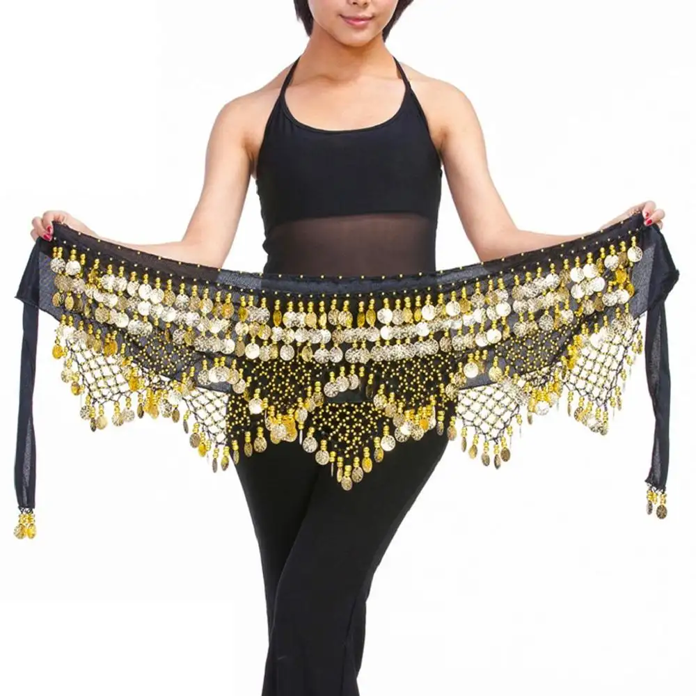 BestDance Belly Dance Costume Hip Scarf Tribal TriangleヒップBeltスカートSilver & Goldコイン