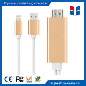 Pour <span class=keywords><strong>iPhone</strong></span> à <span class=keywords><strong>HDMI</strong></span> HDTV <span class=keywords><strong>Adaptateur</strong></span> Câble Avec Intégré USB De Charge - Product Image 1
