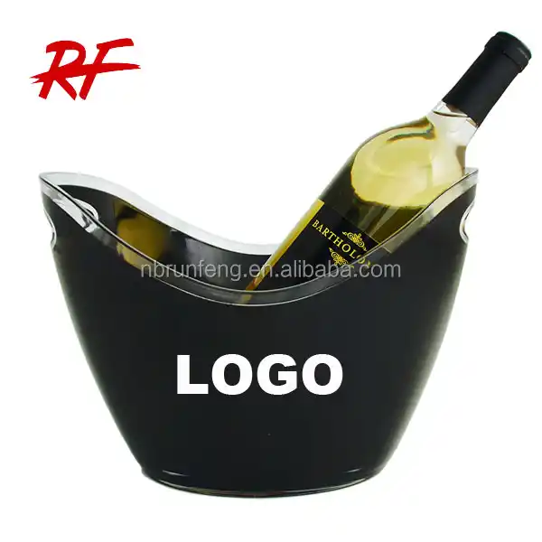 Premium Acrylic Ice & Bottle Bucket Black