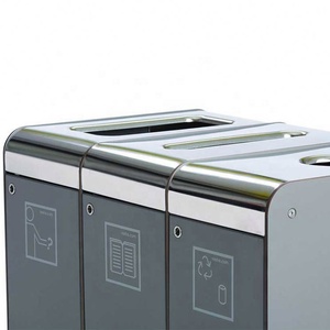 Outdoor Recycling Bin Outdoor Recycling Bin 3 Compartments Low Price Outdoor Advertising Garden Steel Trash Recycling Bin 3 Compartment