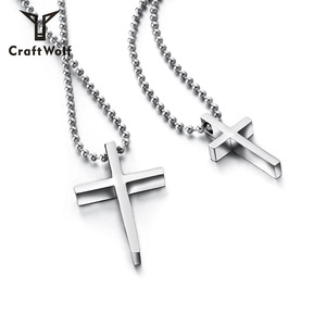 Craft Wolf Mem Mujeres Simple Pareja Cruz Collar Personalización de fábrica al por mayor Joyería de diseño original Fábrica China - Product Image 3