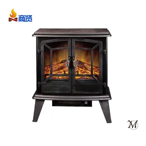 Freestanding retro electric space fireplace heater electric fireplace with heater