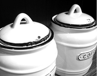 Custom Ceramic Glazed Sugar and Salt Canister for Kitchen Spice Storage for Giveaways with Multifunction Design