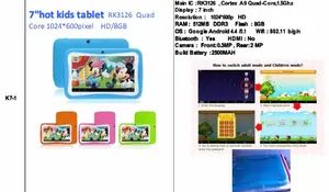 OEM giá rẻ 7 inch Quad Core Kids Tablet PC 7 '' Rockchip 3126 Giá Rẻ Android 5.1 Lollipop Trẻ Em Tablet cho trẻ em