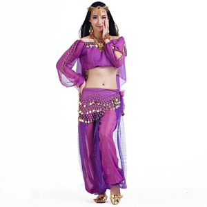 Top de Gasa de Manga Larga BestDance, Vestido de <span class=keywords><strong>Danza</strong></span> del Vientre Árabe Gitano Indio, Conjunto de Disfraz para Halloween y Carnaval - Product Image 4
