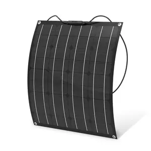 अटारी फैन फ्लोट बॉय मस्त ऑन यॉट आरवी कैंपिंग ट्रैवल ऑफ रोड के लिए ब्लैक फाइबर ईटीएफई सतह 50W सौर पैनल