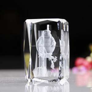 Crested — gravure laser 3d de haute qualité, <span class=keywords><strong>cube</strong></span> en <span class=keywords><strong>verre</strong></span> de cristal, avec animaux dôme personnalisés - Product Image 3