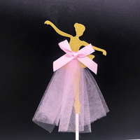 Rosa Glitter Gold Silber Bogen Ballerina Tutu Cartoon Cupcake Topper Für Kinder Prinzessin Party Kuchen Dekoration