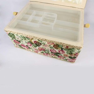 Main classique Européenne style vintage floral motif à coudre grande panier avec haut grade <span class=keywords><strong>tous</strong></span> les accessoires - Product Image 3