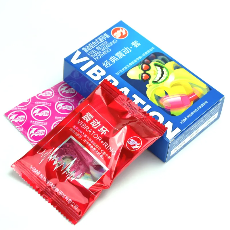 Custom gedrukt vibrerende condoom met ce-certificering