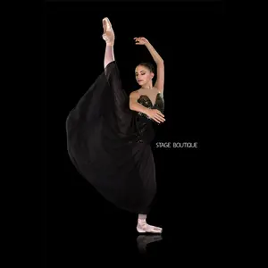 Robe de bal moderne avec costume de danse noire, vente en gros, lyvin, slow