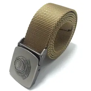 Großhandel 3,8 cm Breite Nylon Canvas Gürtel in mehreren Farben mit Stahl Slider Cap Schnalle, benutzer definierte Canvas Gürtel