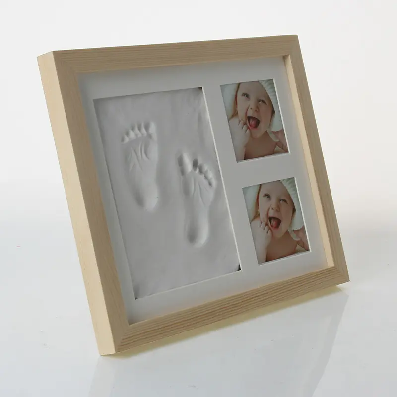 Aby-marco de fotos con huellas de arcilla, recuerdo para bebé, regalos para bebé