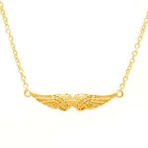 Gold plated necklaces fashion angel wing pendant jewelry