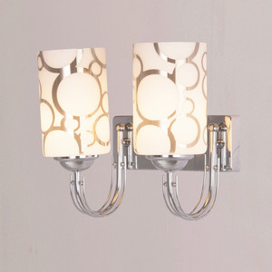 Moderno doppio <span class=keywords><strong>braccio</strong></span> LED muro <span class=keywords><strong>applique</strong></span> 12V vetro bianco <span class=keywords><strong>con</strong></span> telecomando corpo decorativo in ferro per soggiorno Hotel ristorante - Product Image 2