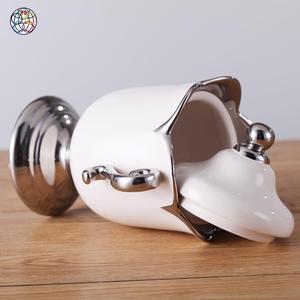 Chouzhou Trắng Bạc Màu Lưu Trữ Nhà Bếp Gia Vị <span class=keywords><strong>Cookie</strong></span> Chai Gốm Lưu Trữ <span class=keywords><strong>Jar</strong></span> Sản Xuất Tại Trung Quốc - Product Image 5