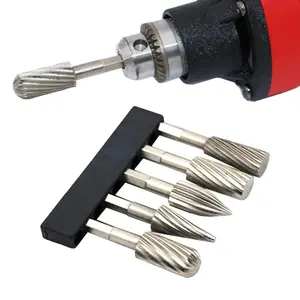 Máy Mài Điện Máy Mài Xoay HSS Bộ 5 Mũi Khoan 1/4 Inch Cho Kim Loại Mềm Nhựa Gỗ Mài Khắc Mâm Quay