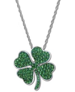 Colgante de Trébol de Cuatro Hojas/Trébol de la Suerte con Pedrería Verde Estilo Clásico para Niños - Product Image 2