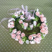 Offre Spéciale fait main fleurs En Mousse rose couronne pour coiffure de mariage et de fête pour les filles