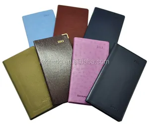 a6 GRS PU leather hardcover day & weekly planner 2024 2025 customized design FSC-Certified recycled paper writing notebooks