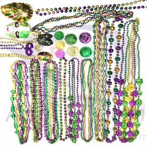 Decorazioni per feste con perline da festa forniture per feste da 6*8mm ovali Mardi Gras con collana di perline forniture per feste - Product Image 5