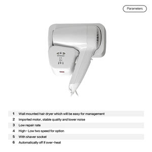 High Quality Ionic 1200W Hotel Bathroom Wall Mounted <strong>Small</strong> Automatic Pedestal <strong>Hair</strong> <strong>Dryer</strong> with Concentrator Nozzle - Product Image 2
