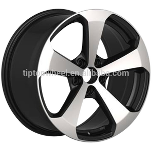 2015 nuevo estilo de aleación de ruedas llantas negras con mecanizado <span class=keywords><strong>cara</strong></span> 5 radios 18 x 8, 18x9jj, 20 x 10 plato hondo - Product Image 1