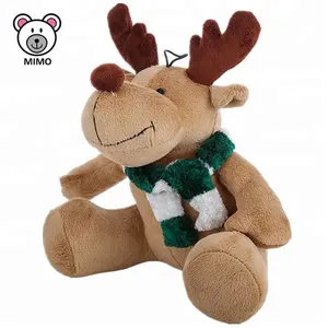 Giá rẻ Đồ Chơi Sang Trọng Hươu Keychain Moose Keyring Với Khăn Bán Buôn Nhỏ Dễ Thương Xmas Thú Nhồi Bông Mềm Đồ Chơi Sang Trọng Tuần Lộc Keychain