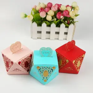 elegant pearl paper laser cut wedding gift favors box