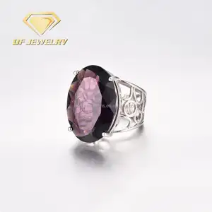 Saudi Large Dark Amethyst Men's Engagement Smart Ring CR1707534