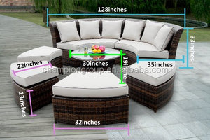 Ensemble de 7 pièces de mobilier d'<span class=keywords><strong>extérieur</strong></span> en osier résistant aux intempéries avec <span class=keywords><strong>housse</strong></span> de protection gratuite <span class=keywords><strong>pour</strong></span> salon, école, hôtel - Product Image 3