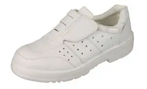 Zapatos de seguridad para enfermeros en blanco con suela PU y puntera de acero NMSAFETY
