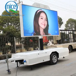 户外广告移动 LED 屏幕拖车 P8 全彩 LED 视频广告标牌拖车