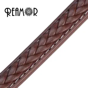 REAMOR Top Quality Super Fiber Weaved Leather RopeためJewelry Making 12*6ミリメートルWater Repellency Cord For DIY Bracelets Accessories