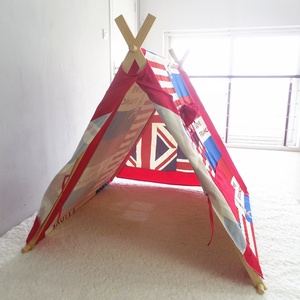Teepee de diseño triangular para niños, tienda de campañ<span class=keywords><strong>a</strong></span> fácil de montar con marco - Product Image 3