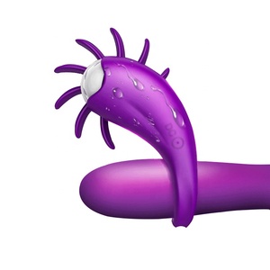 Anelli per il pene in silicone con rotazione, massaggiatore linguale e <span class=keywords><strong>stimolatore</strong></span> clitorideo - Product Image 4