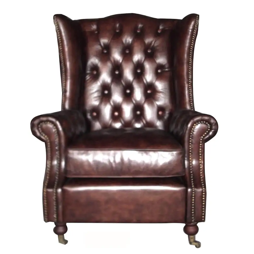 Sillón Chesterfield de cuero Retro, a la venta