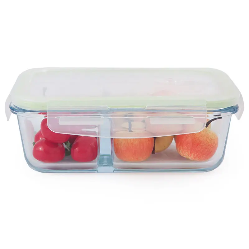 Professionele Draagbare Glas Lunchbox Met Partitie