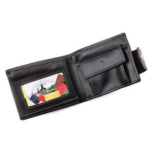 Nueva cremallera moda monedero corto cambio cartera animales impresión estudiante negro PU cuero cartera con águila en relieve - Product Image 6