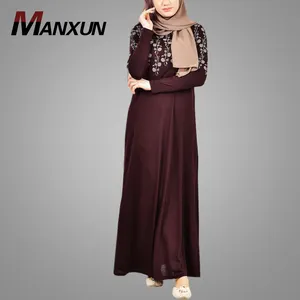 2019 de moda paquistaní diseño vestido Salwar Kameez manga larga bordado flor vestido de Abaya elegante nuevo estilo árabe Abaya