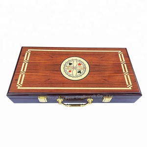 Luxe Glossy Houten Poker Chip Box Met Handvat Custom Logo Vernis Speelkaart Case Texas Hold Em Game Cadeau Verpakking - Product Image 4