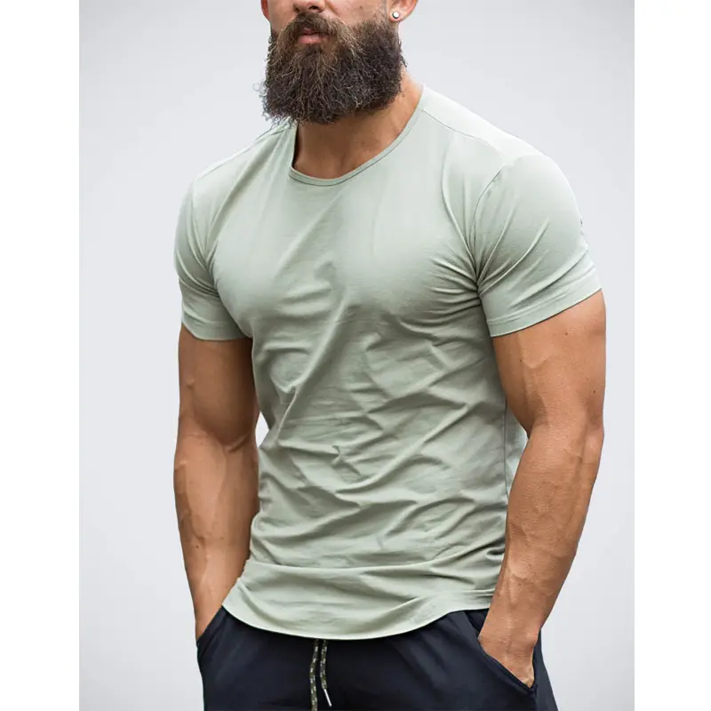 MS-1968 Personnalisé Hommes Athleisure vie Fitness T-shirt Pour Hommes Vêtements De Sport Entraînements Fond Rond T-shirt