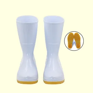 Hochwertige Knöchel wasserdichte Unisex Anti-Rutsch-lange PVC-Regens tiefel Sicherheits stiefel für Fabrik Erwachsene Männer