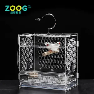 Cage à oiseaux suspendue extérieure en acrylique portable clair personnalisé de haute qualité