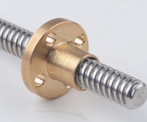 T16x4 16mm Gewindespindel mit Trapezgewinde und Flanschmessingmutter - Product Image 3