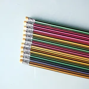 Wooden Hb Pencil With Rubber Double Stacked