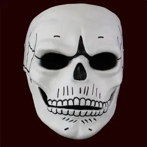 Poëticise Horror Witte Menselijke Schedel Skelet Cosplay Full Face Halloween Kostuums Partij Maskerade Maskers Voor Dag Van De Doden