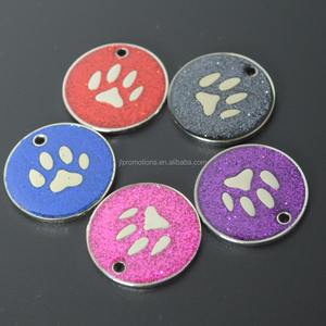 32mm diámetro de aleación de zinc pet tag con brillante pintura en polvo epoxi y huella - Product Image 1