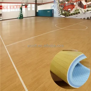 Eko dostu sıcak satış basketbol yüzeyi pvc spor minderi, özelleştirilmiş pvc spor minderi ing/kapalı basketbol kort zemini